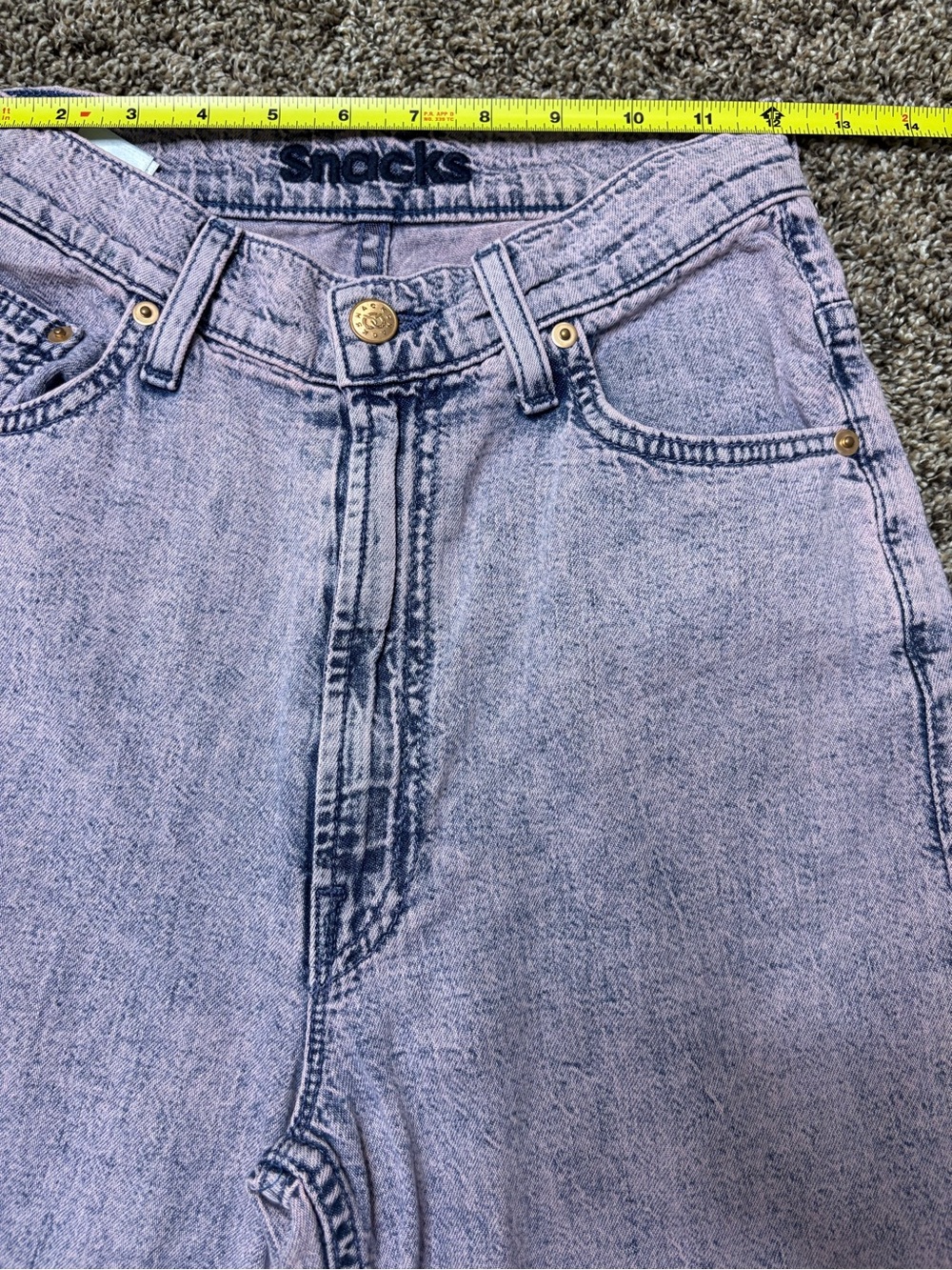 MOTHER SNACK TWIZZY SKIMP Silver-Pink Wash Denim Jeans - Picture 4 of 8